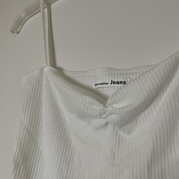 Reformation Jeans Minka White ribbed crop basic camisole tank top size small - Picture 3 of 5